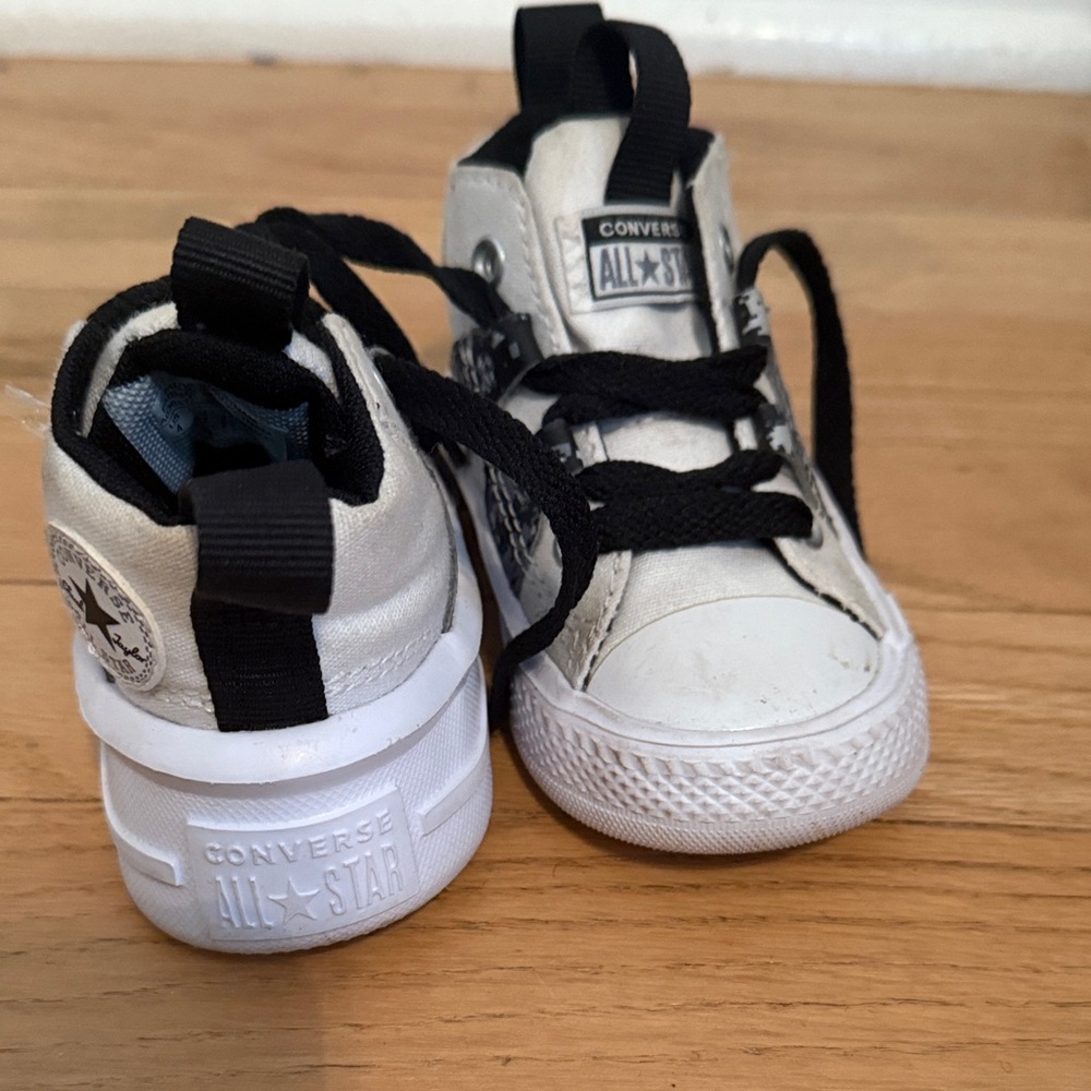Converse Kids' White and Black High-Top Sneakers